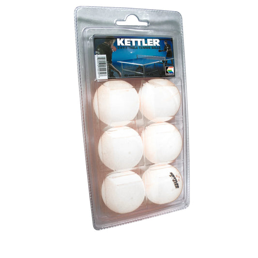 Kettler 3-Star Table Tennis Balls, 6-Pack