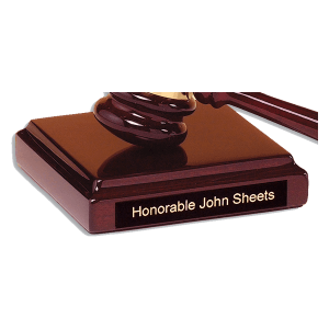 Rosewood Piano Finish Sounding Block with Black Plate for Personalization