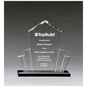 Large Tower Spotlight Clear Acrylic with Black Acrylic Base