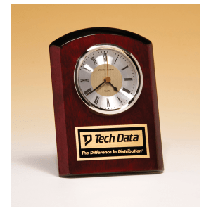 Rosewood Piano Finish Clock, Diamond Spun Dial,Three Hand Movement with Black Plate