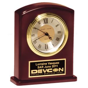 High Gloss Rosewood Finish Clock, Diamond Spun Dial, 3 HandMovement with Black Plate