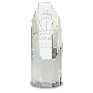 Clear Octagon Slant-Top Crystal Tower