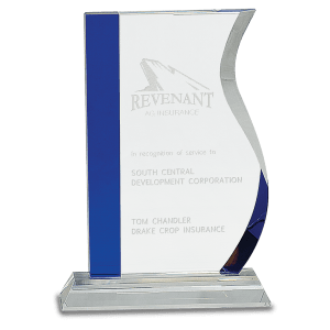 Blue Edge Crystal Wave on Clear Base