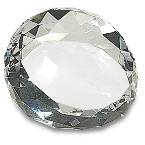 Clear Round Crystal Facet Paperweight