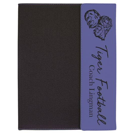 9 1/2"x12" Leatherette Black Canvas Portfolio w/Notepad - view 2