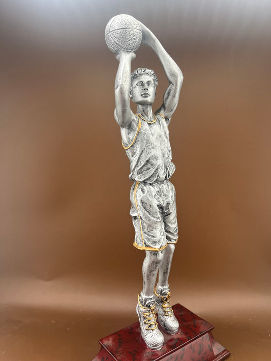 Basketball Female Gold and Silver Resin Trophy - view 2