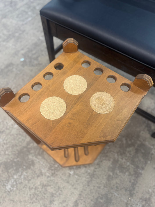 Corner Cue Rack-Oak With Coasters - view 2