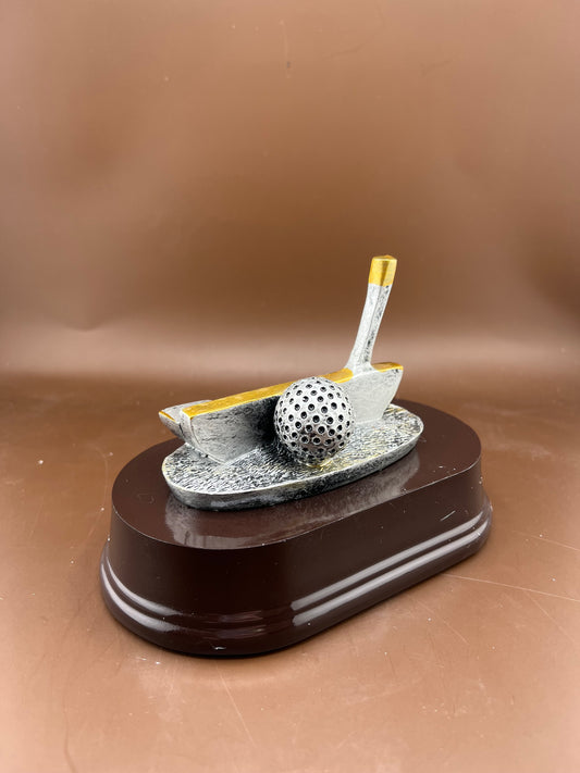 Golf Club Putter and Ball Resin Trophy - view 2