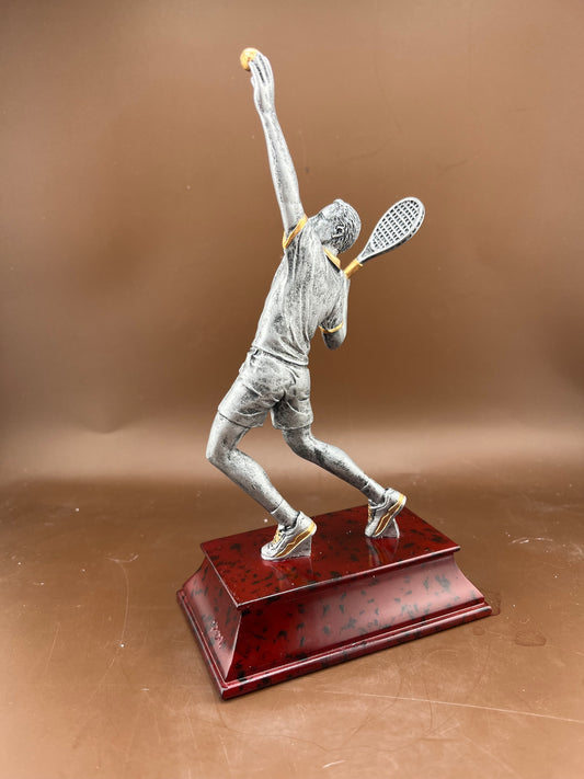 Tennis Male Serve 6" Resin Trophy - view 2