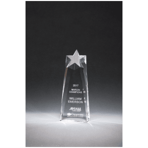 (Tapered) Star Trophy Carved From a Block of Crystal
