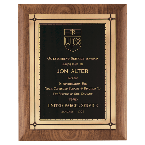 American Walnut Plaque with Antique Bronze Casting & High Quality Phoenix Frame Casting