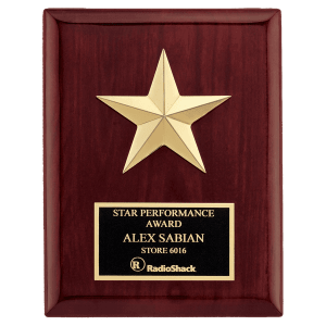 Star Casting with Gabled Points and Goldtone Finish on a Rosewood Piano Finish