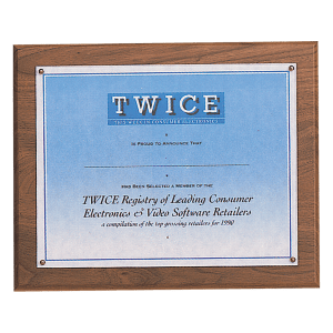 Solid Walnut Certificate Plaque with Plexiglass Cover