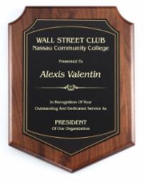 Genuine Walnut Plaque with Scalloped Top Corners