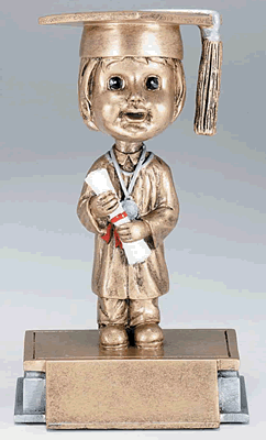 Girl Graduation Bobblehead 5.75" Resin Trophy - view 2