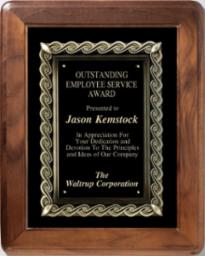 Genuine Walnut Plaque 12 x 15 Black Velour
