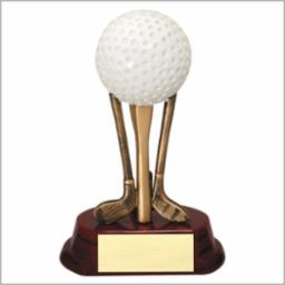 RESIN GOLF BALL ON CLUBS 6"