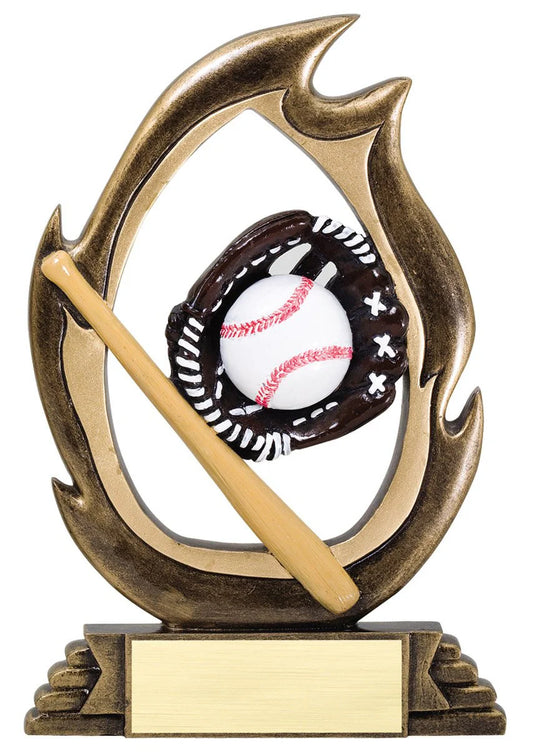 Baseball Flame 6" Resin Trophy - view 2