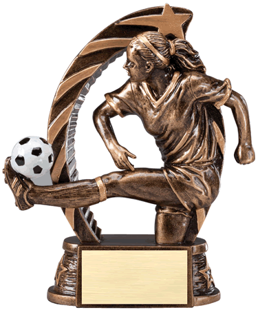 Female Soccer Running Star 5.5" Resin Trophy - view 5