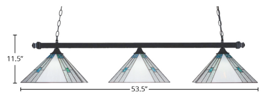 Toltec Lighting - Sky Art Glass with Matte Black Light Bar - view 2