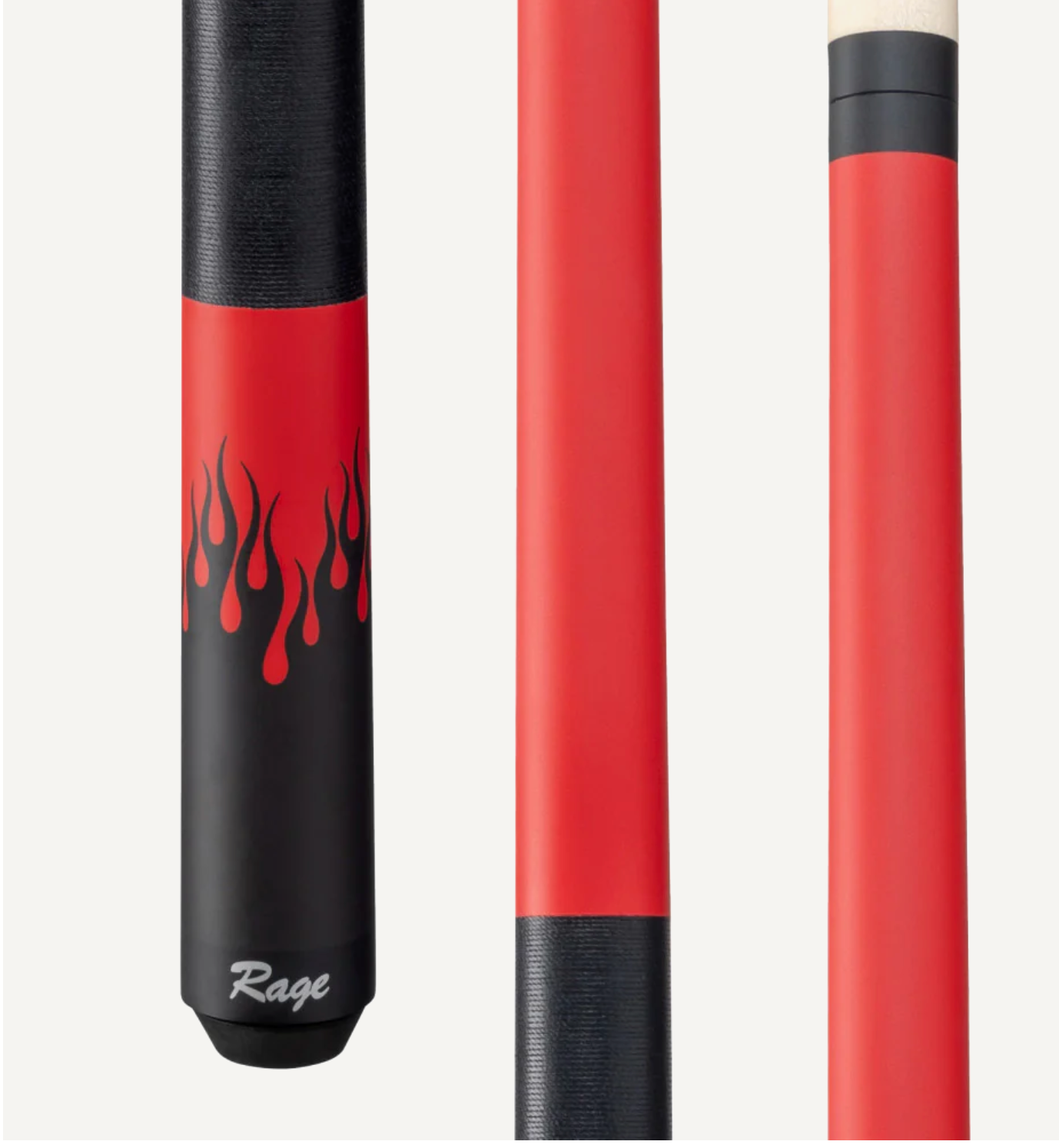 Rage Red Flames Cue with Black Linen Wrap