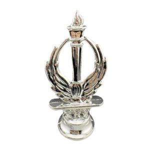 Vintage Silver Torch Wreath Trophy Figure 3”