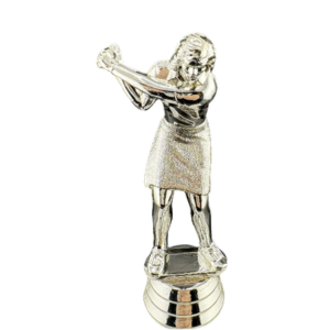 Woman Golfer, Silver Trophy Figure 4" NEEDS SEPARATE SILVER GOLF CLUB