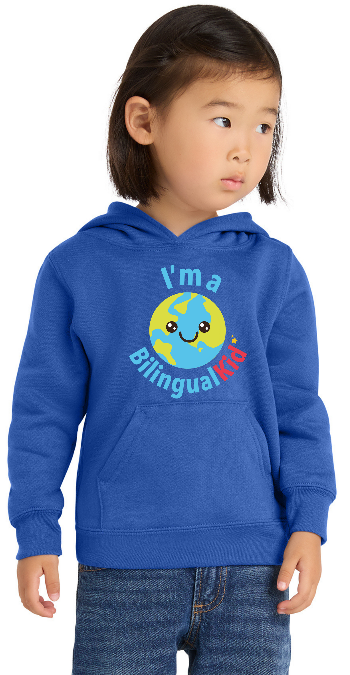 Bilingual Kid Toddler Blue Hoodie