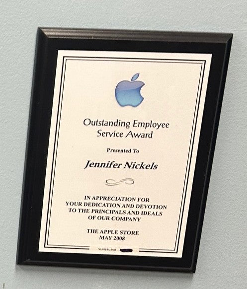 Custom 8x10" Black Plaque with White Sublimation Overlay