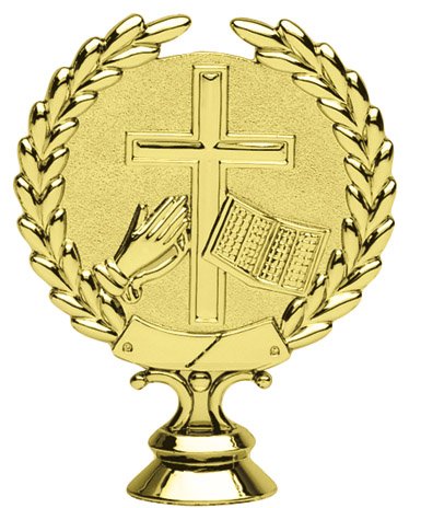 Wreath Holder Cross Trophy Figure