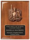 Walnut Piano Finish Plaque with Justice