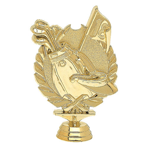 Wreath Figure, Golf, Gold - 5 1/8"