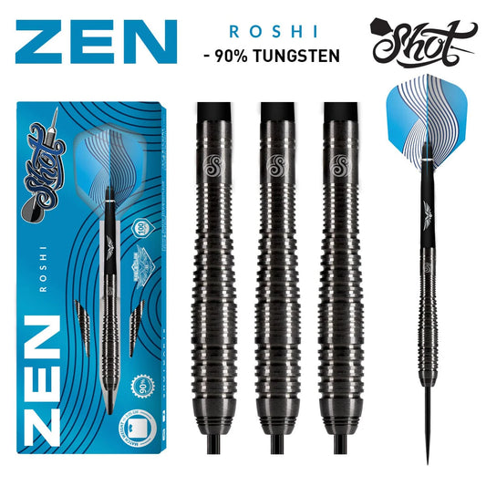 Zen Roshi Steel Tip Dart Set - 90% Tungsten Barrels - view 2