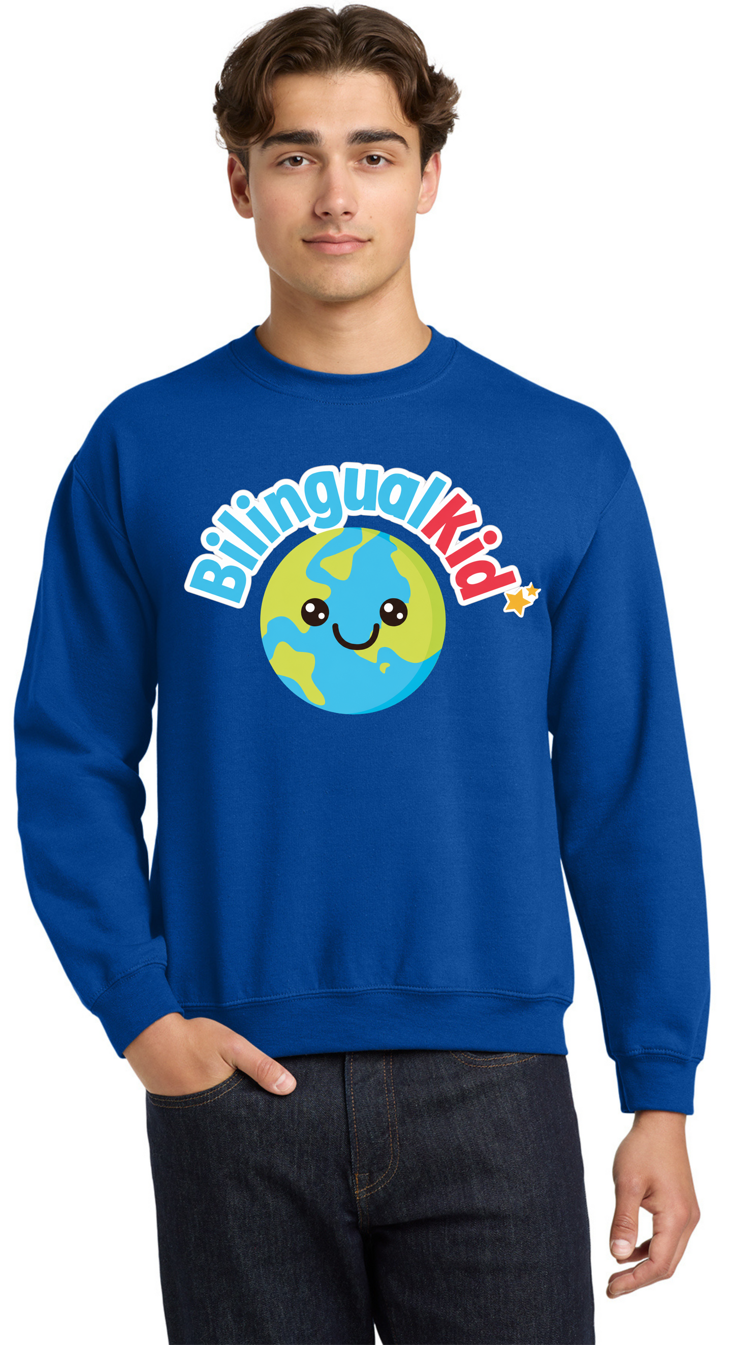Bilingual Kid Adult Blue Sweatshirt