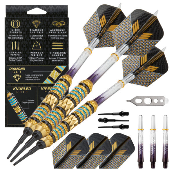 Viper Wizard Blue/Black Soft Tip Darts - 18g