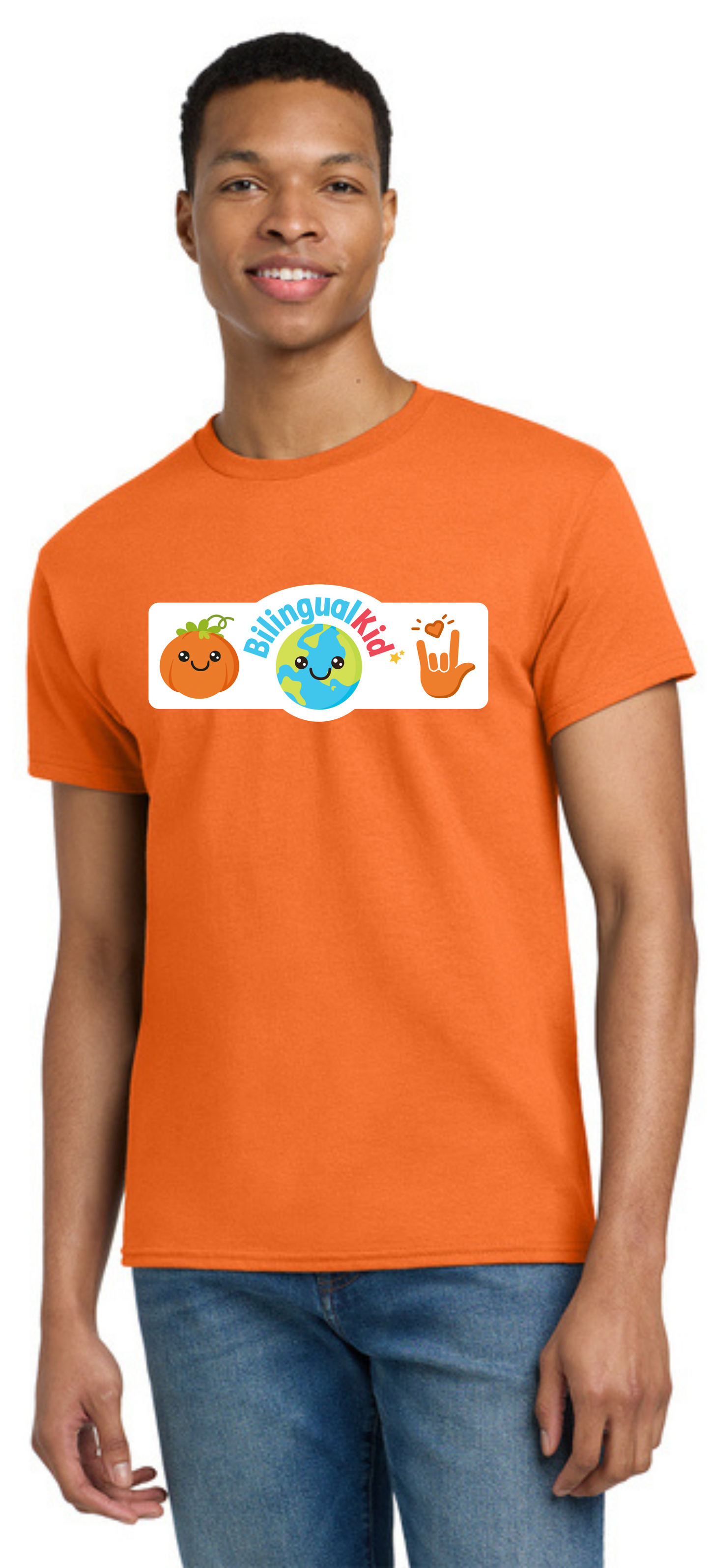Bilingual Kid Adult Orange T-Shirt