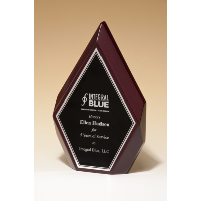 High Gloss Rosewood Diamond Awards w/ Black and Silver Engraving Plate