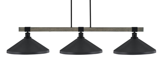 Tacoma 3 Light Bar, Matte Black & Painted Distressed Wood-Look Metal Finish