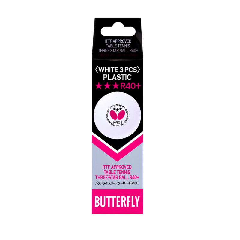 Butterfly R40+ 3-Star Ball White
