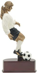Female Soccer Player 8.25" Color Resin Trophy - view 6