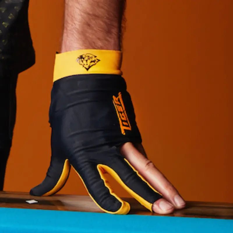 Tiger Glove Black/Yellow Billiard Glove - view 3