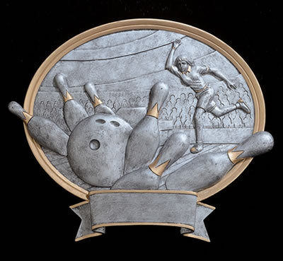 Female Bowler Oval Resin Trophy 8.5" x 8"