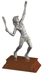 Tennis Female Serve 6" Resin Trophy