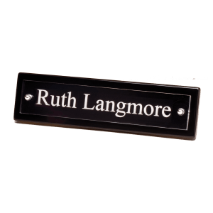 Nameplate with Acrylic Engraving Plate, Two Silver Posts