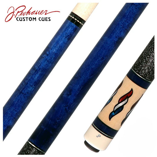 Blue Stain w/ Ivory Inlays Pechauer Cue