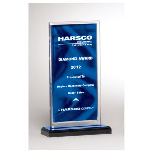 Draped Satin Patterned Acrylic with Silver Mirror Border, Black with Blue Top Base