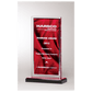 Draped Satin Patterned Acrylic with Silver Mirror Border, Black with Blue Top Base