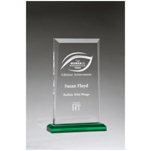 Apex Series Acrylic Award with Green Highlights and Base