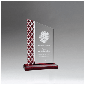 Zenith Series Clear Acrylic with Lattice Pattern and Red Metallic Accent