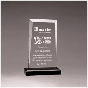 Apex Series Acrylic Award with Green Highlights and Base